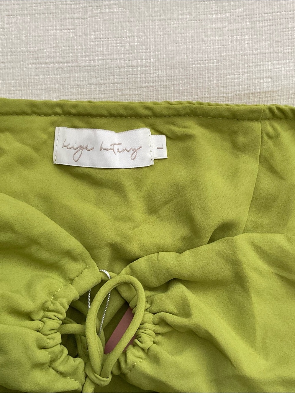 Miss Lola Lime Green Off-Shoulder Mini Dress - Picture 3 of 8